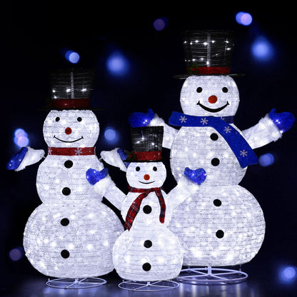 Jingle Jollys Christmas Lights 330 LED Fairy Light 3pcs Snowman Decorations Set-Occasions &gt; Christmas &gt; Outdoor Decorations &amp; Lights-PEROZ Accessories