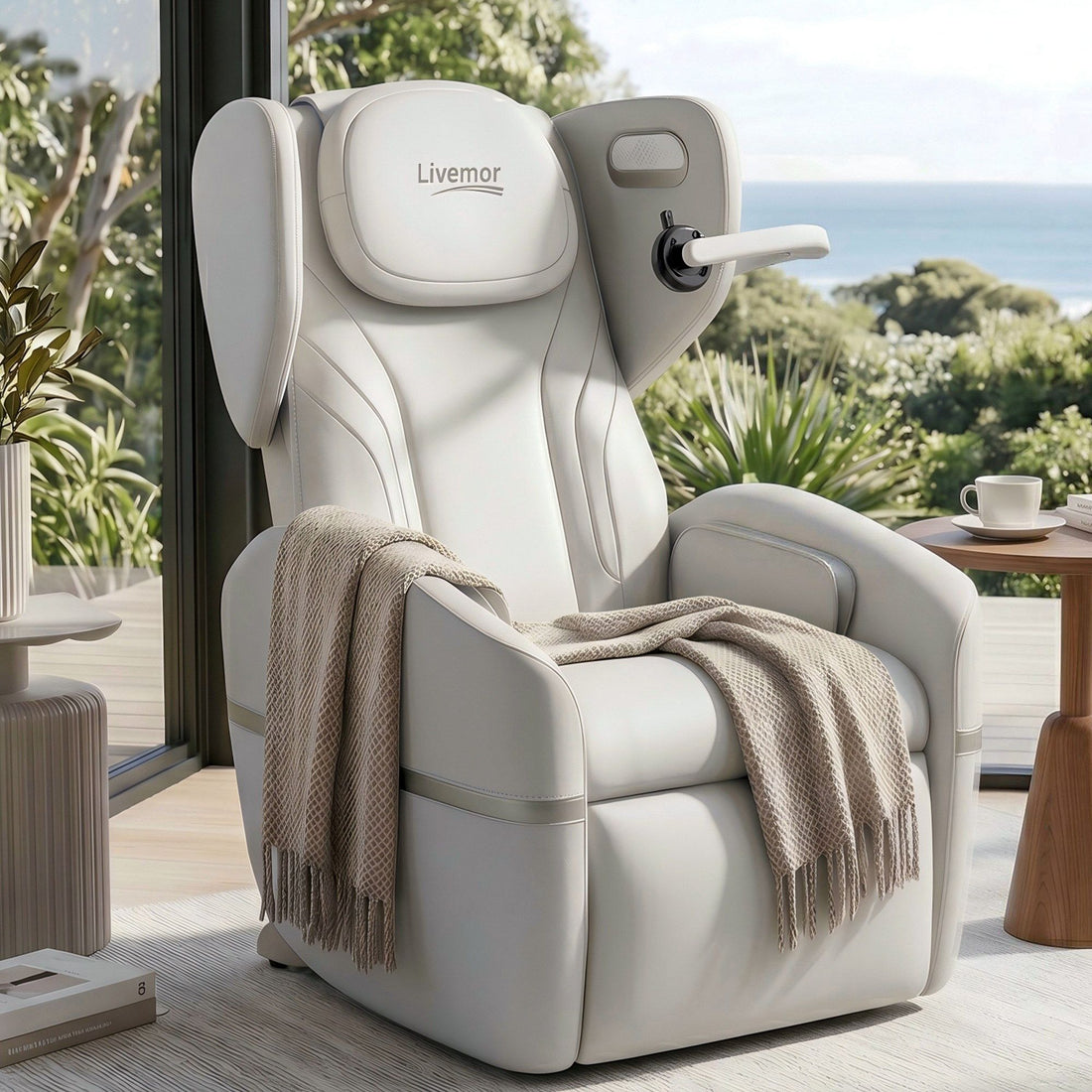 Livemor Massage Chair Electric Vibration Recliner Chair ZENO-Furniture > Bar Stools &amp; Chairs > Massage Chairs-PEROZ Accessories