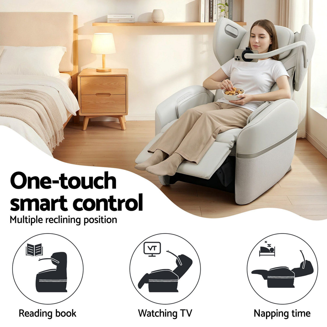 Livemor Massage Chair Electric Vibration Recliner Chair ZENO-Furniture > Bar Stools &amp; Chairs > Massage Chairs-PEROZ Accessories