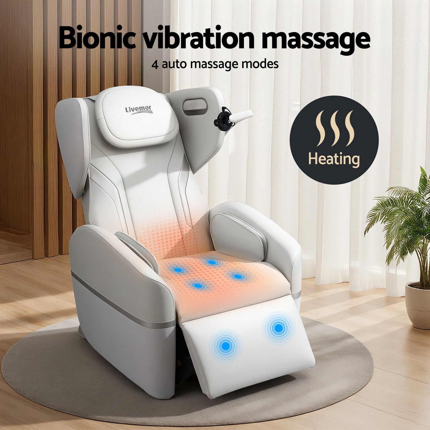 Livemor Massage Chair Electric Vibration Recliner Chair ZENO-Furniture > Bar Stools &amp; Chairs > Massage Chairs-PEROZ Accessories