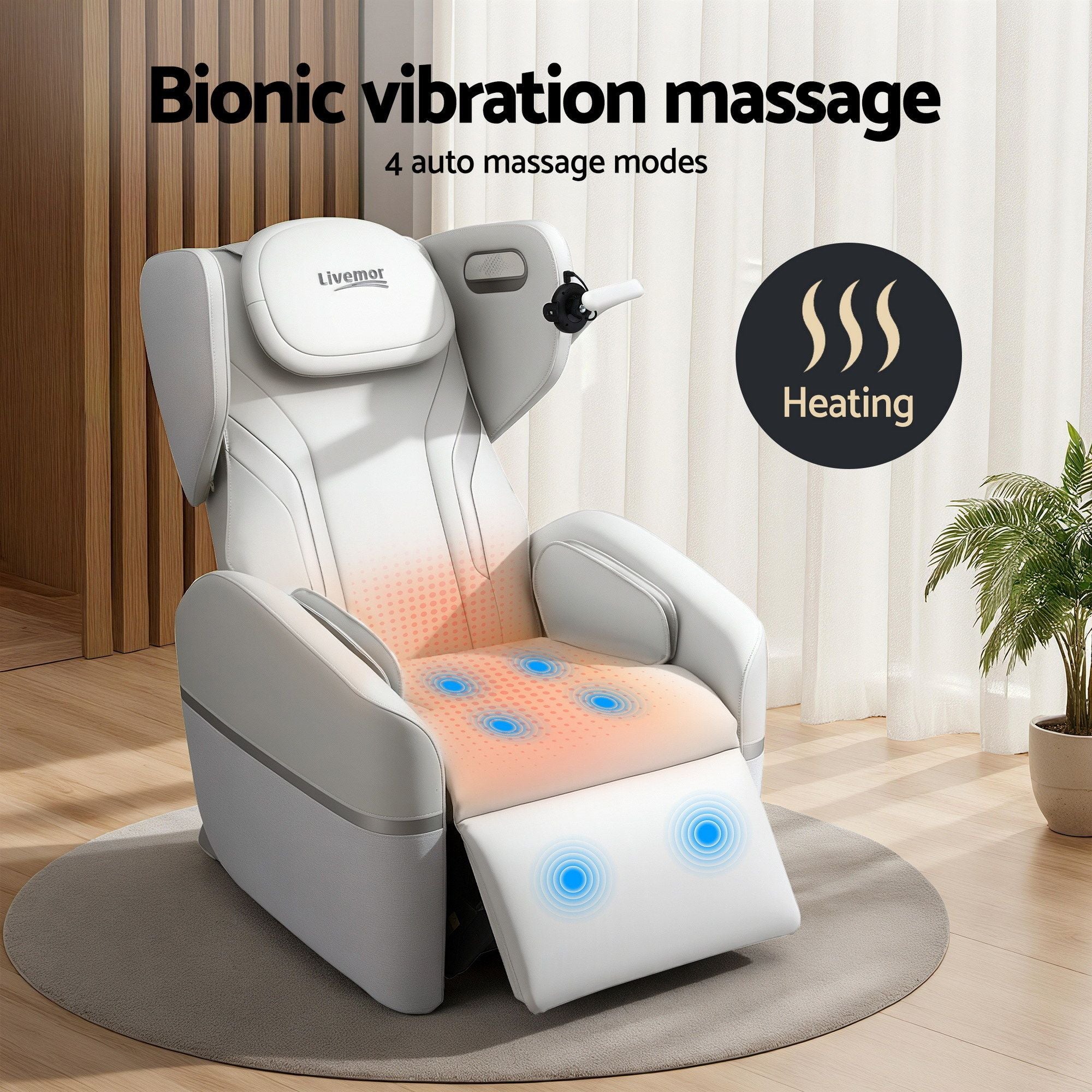 Livemor Massage Chair Electric Vibration Recliner Chair ZENO-Furniture > Bar Stools &amp; Chairs > Massage Chairs-PEROZ Accessories