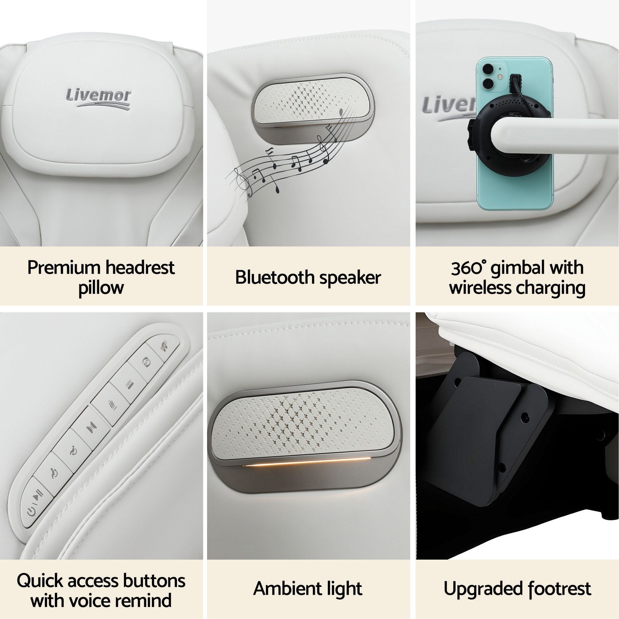 Livemor Massage Chair Electric Vibration Recliner Chair ZENO-Furniture > Bar Stools &amp; Chairs > Massage Chairs-PEROZ Accessories