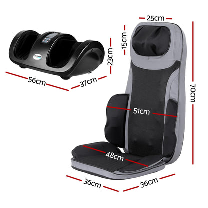 Livemor Full Back Massage Seat Cushion Heating With Kneading Foot Massagers-Health &amp; Beauty > Massage &amp; Relaxation > Massagers-PEROZ Accessories