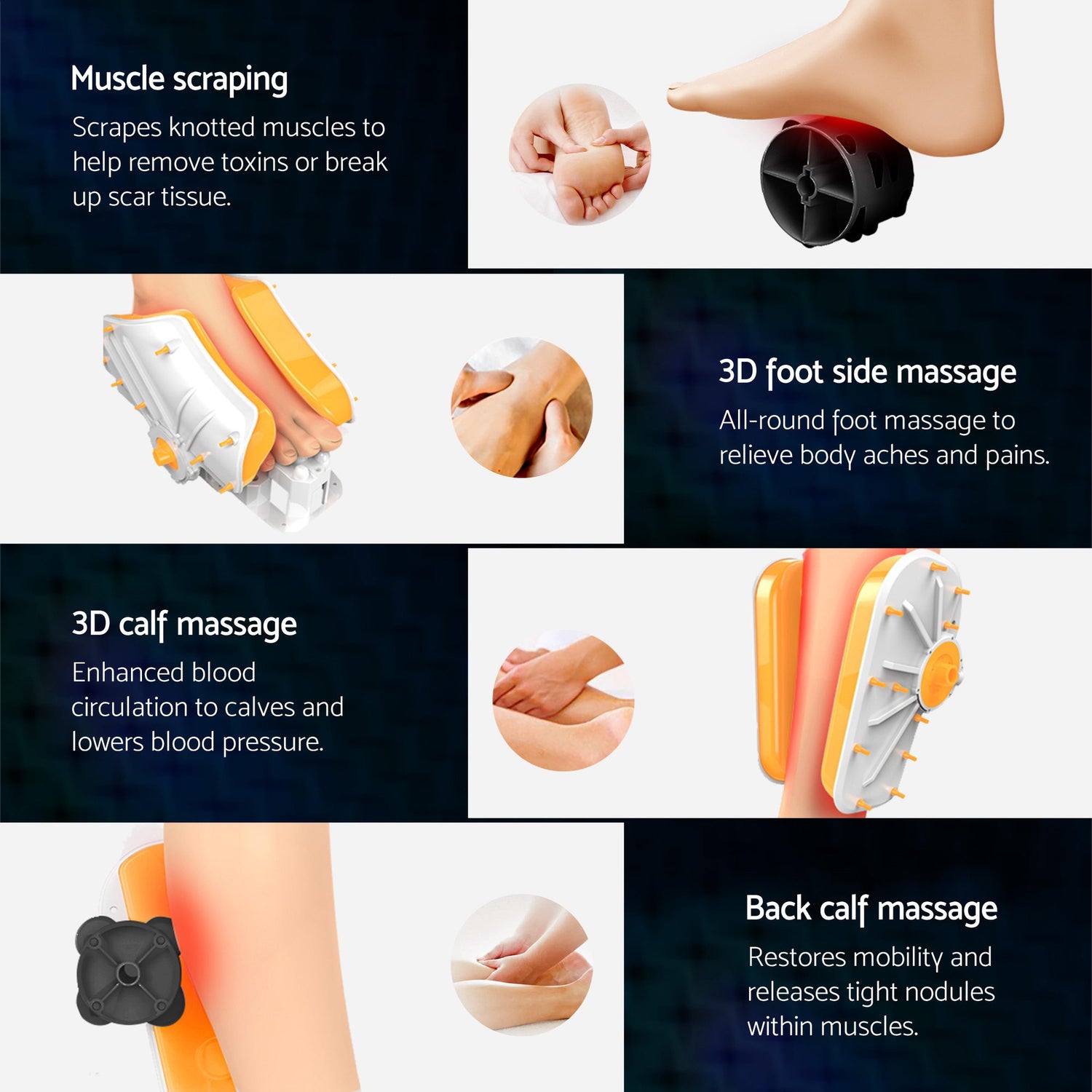 Livemor Massage Cushion Heating Massage Seats With Calf Foot Massager-Health &amp; Beauty > Massage &amp; Relaxation > Massagers-PEROZ Accessories