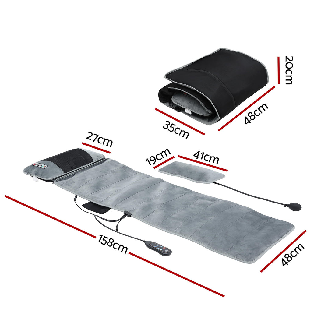 Livemor Massage Mat 10-nodes Vibration Heating Massage Cushion-Health &amp; Beauty > Massage &amp; Relaxation > Massagers-PEROZ Accessories
