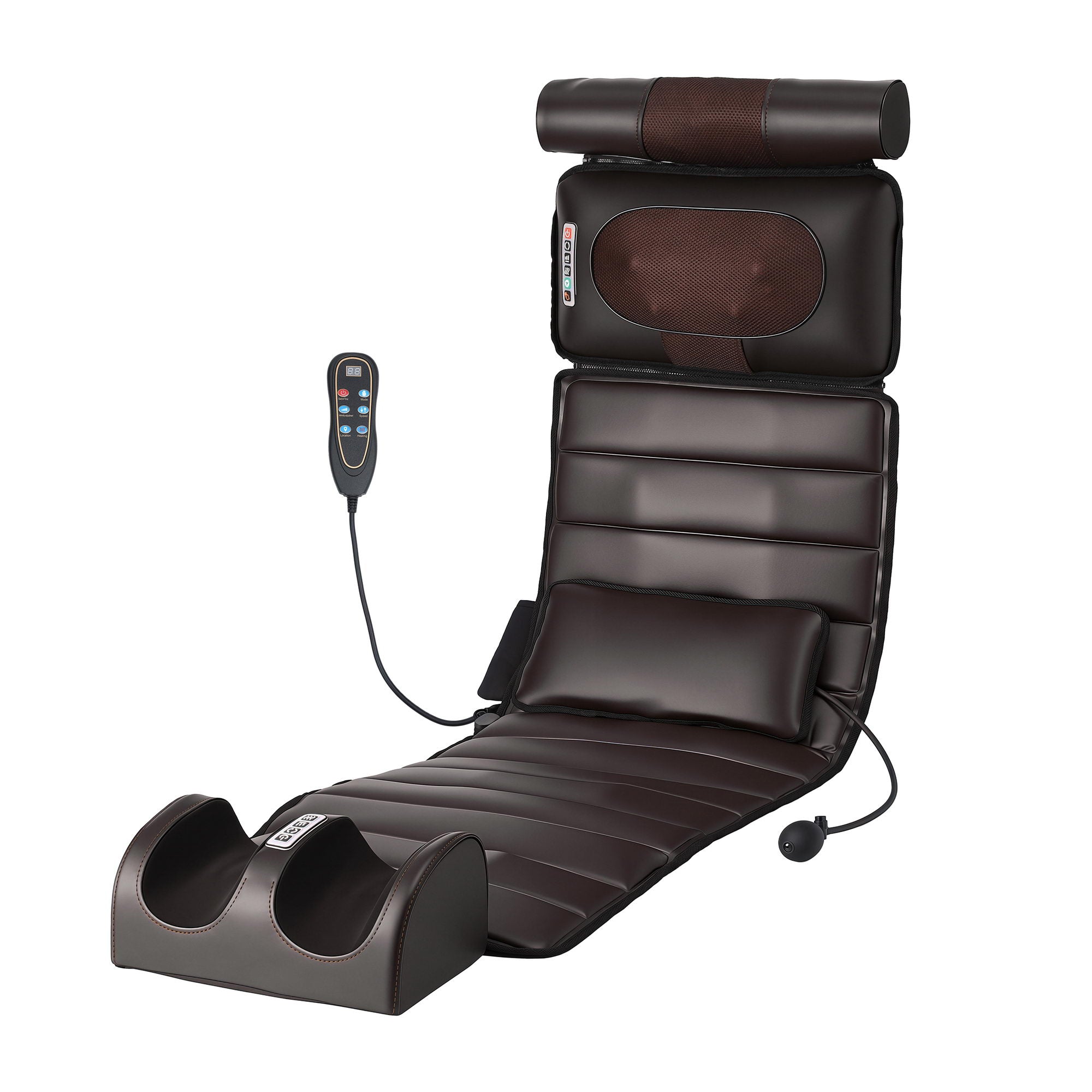 Livemor Massage Mat Kneading Neck Foot Massager Heated Vibration Airbag Mattress-Health &amp; Beauty > Massage &amp; Relaxation > Massagers-PEROZ Accessories