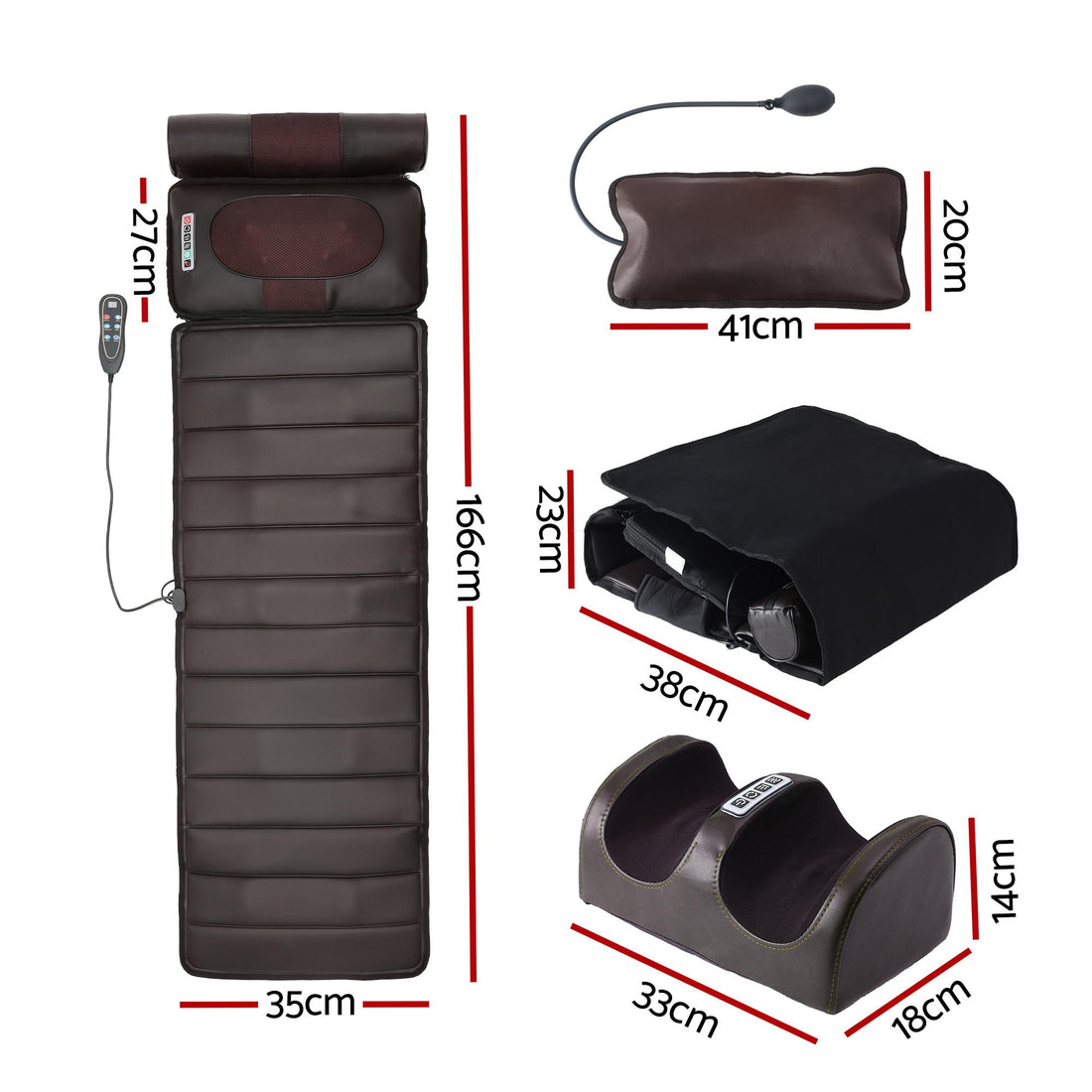Livemor Massage Mat Kneading Neck Foot Massager Heated Vibration Airbag Mattress-Health &amp; Beauty > Massage &amp; Relaxation > Massagers-PEROZ Accessories