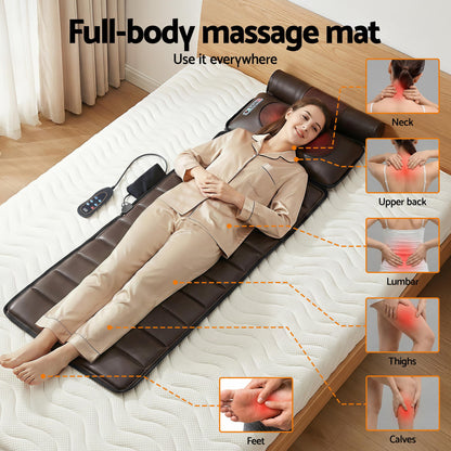 Livemor Massage Mat Kneading Neck Foot Massager Heated Vibration Airbag Mattress-Health &amp; Beauty > Massage &amp; Relaxation > Massagers-PEROZ Accessories
