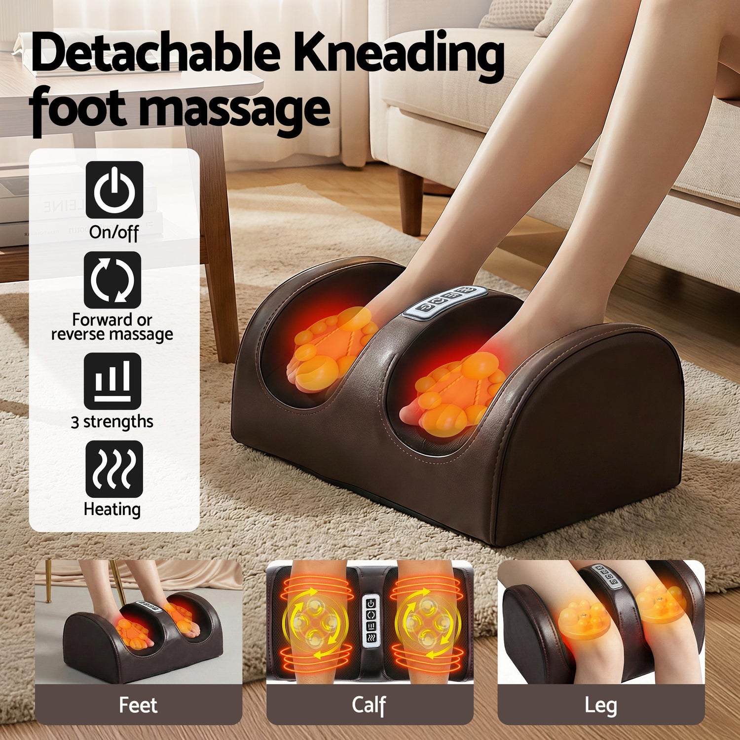 Livemor Massage Mat Kneading Neck Foot Massager Heated Vibration Airbag Mattress-Health &amp; Beauty > Massage &amp; Relaxation > Massagers-PEROZ Accessories
