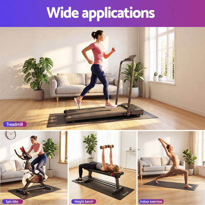 Everfit Exercise Equipment Mat Treadmill Floor Rug Home Gym Fitness Yoga 1.5M-Sports &amp; Fitness > Exercise, Gym &amp; Fitness > Gym Mats-PEROZ Accessories