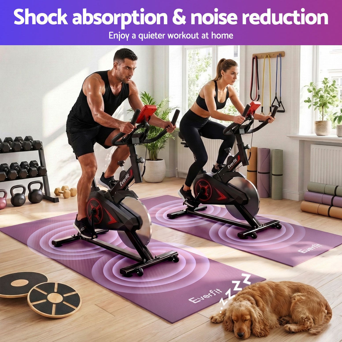 Everfit Exercise Equipment Mat 2M Treadmill Floor Rug Home Gym Fitness Purple-Sports &amp; Fitness > Exercise, Gym &amp; Fitness > Gym Mats-PEROZ Accessories
