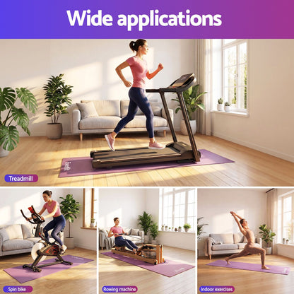 Everfit Exercise Equipment Mat 2M Treadmill Floor Rug Home Gym Fitness Purple-Sports &amp; Fitness > Exercise, Gym &amp; Fitness > Gym Mats-PEROZ Accessories