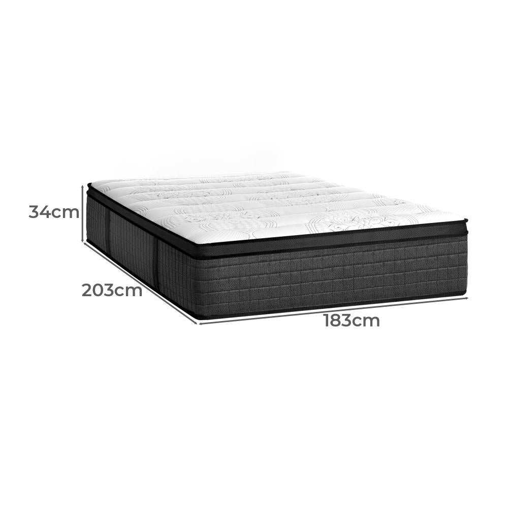 BEDRA BEDDING Latex Foam Mattress King Bed 9 Zone Pocket Spring 34cm Thickness-Mattresses-PEROZ Accessories