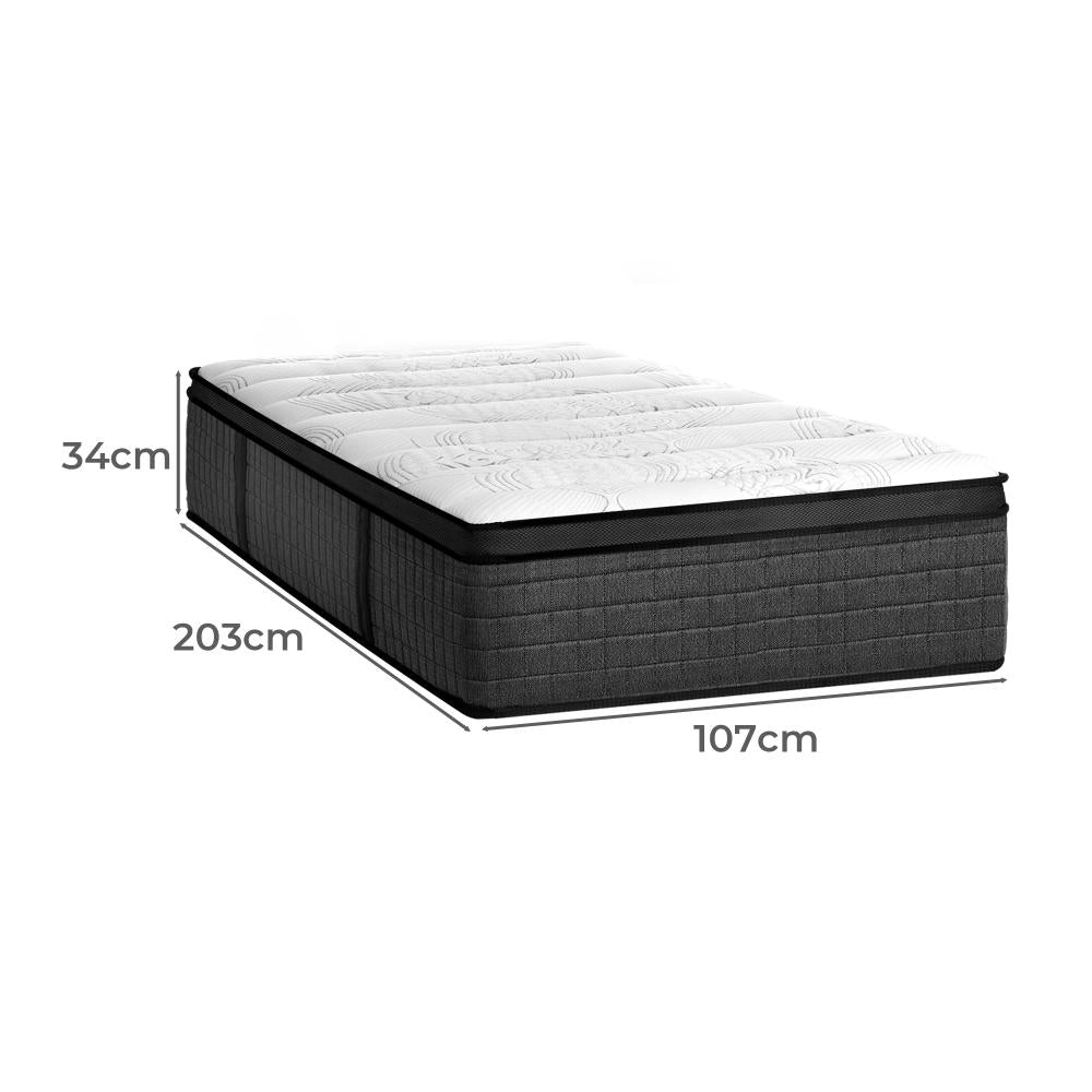 BEDRA BEDDING Latex Foam Mattress King Single Bed 9 Zone Pocket Spring 34cm Thickness-Mattresses-PEROZ Accessories