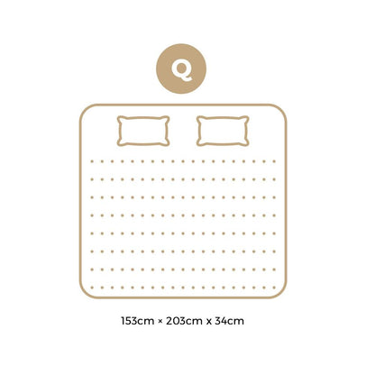 BEDRA BEDDING Latex Foam Mattress Queen Bed 9 Zone Pocket Spring 34cm Thickness-Mattresses-PEROZ Accessories