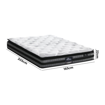 Bedra King Mattress Cool Gel Foam Bonnell Spring Luxury Pillow Top Bed 22cm-Mattress-PEROZ Accessories
