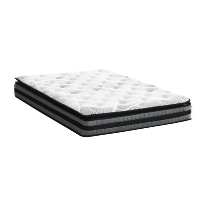 Bedra Queen Mattress Cool Gel Foam Bonnell Spring Luxury Pillow Top Bed 22cm-Mattress-PEROZ Accessories