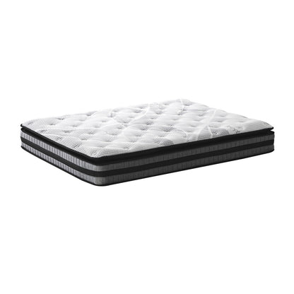 Bedra Queen Mattress Cool Gel Foam Bonnell Spring Luxury Pillow Top Bed 22cm-Mattress-PEROZ Accessories