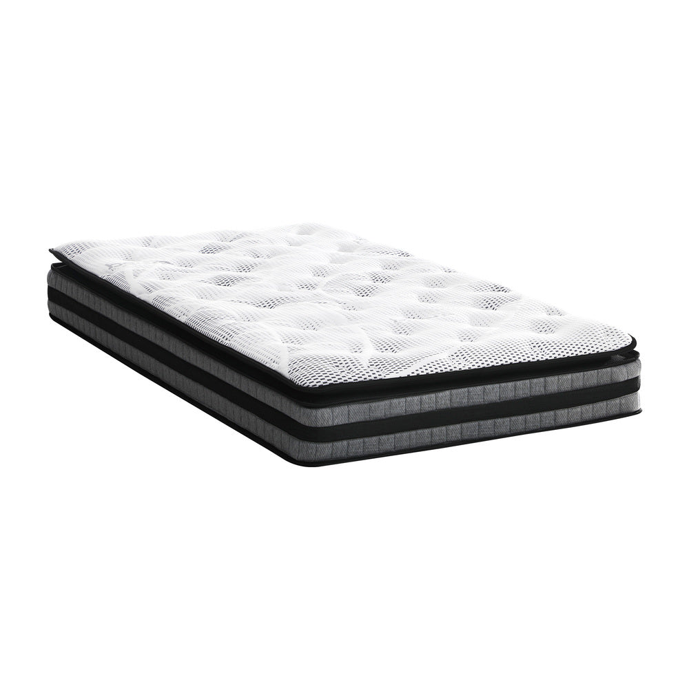 Bedra Single Mattress Cool Gel Foam Bonnell Spring Luxury Pillow Top Bed 22cm-Mattress-PEROZ Accessories