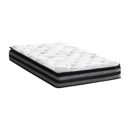 Bedra Single Mattress Cool Gel Foam Bonnell Spring Luxury Pillow Top Bed 22cm-Mattress-PEROZ Accessories