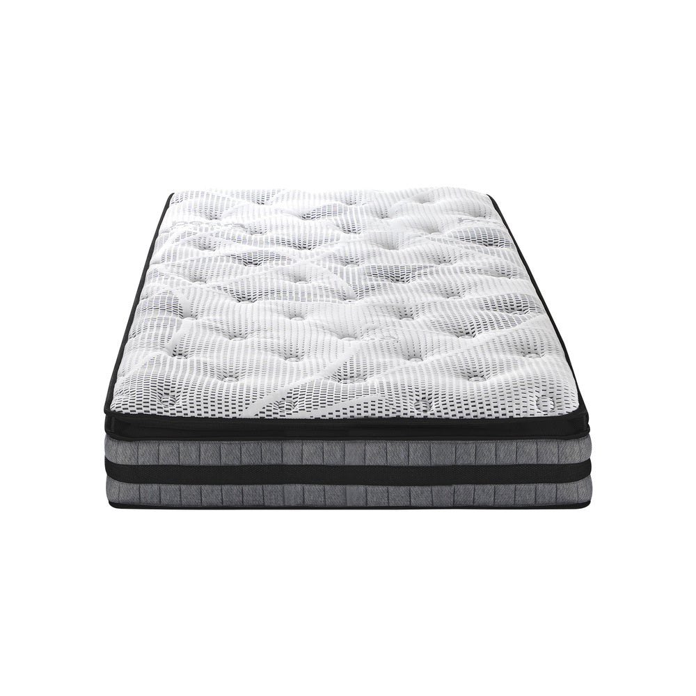 Bedra Single Mattress Cool Gel Foam Bonnell Spring Luxury Pillow Top Bed 22cm-Mattress-PEROZ Accessories