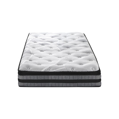 Bedra Single Mattress Cool Gel Foam Bonnell Spring Luxury Pillow Top Bed 22cm-Mattress-PEROZ Accessories