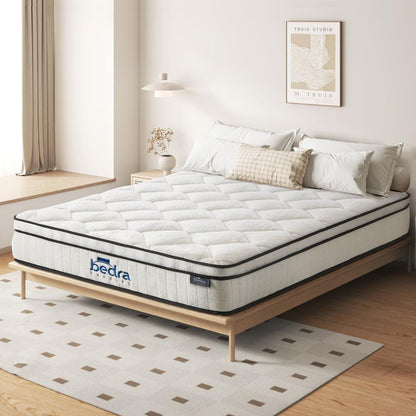 Bedra Boucle Queen Mattress Memory Foam Pocket Spring Euro Top-Mattresses-PEROZ Accessories
