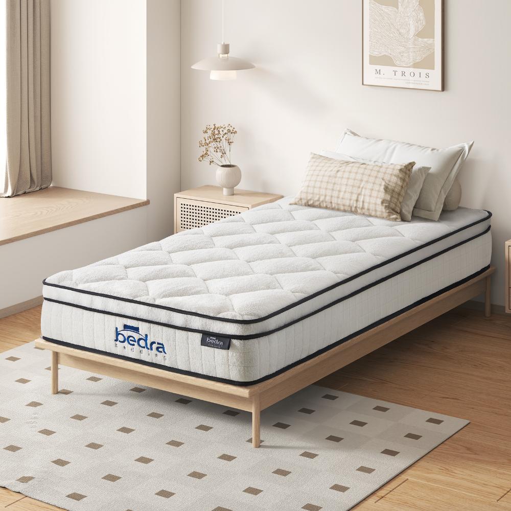 Bedra Boucle Single Mattress Memory Foam Pocket Spring Euro Top-Mattresses-PEROZ Accessories