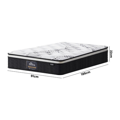Bedra Single Mattress Cool Gel Foam Euro Top Pocket Spring 22cm-Mattresses-PEROZ Accessories