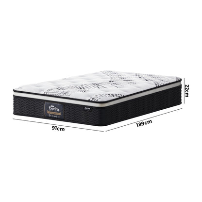 Bedra Single Mattress Cool Gel Foam Euro Top Pocket Spring 22cm-Mattresses-PEROZ Accessories