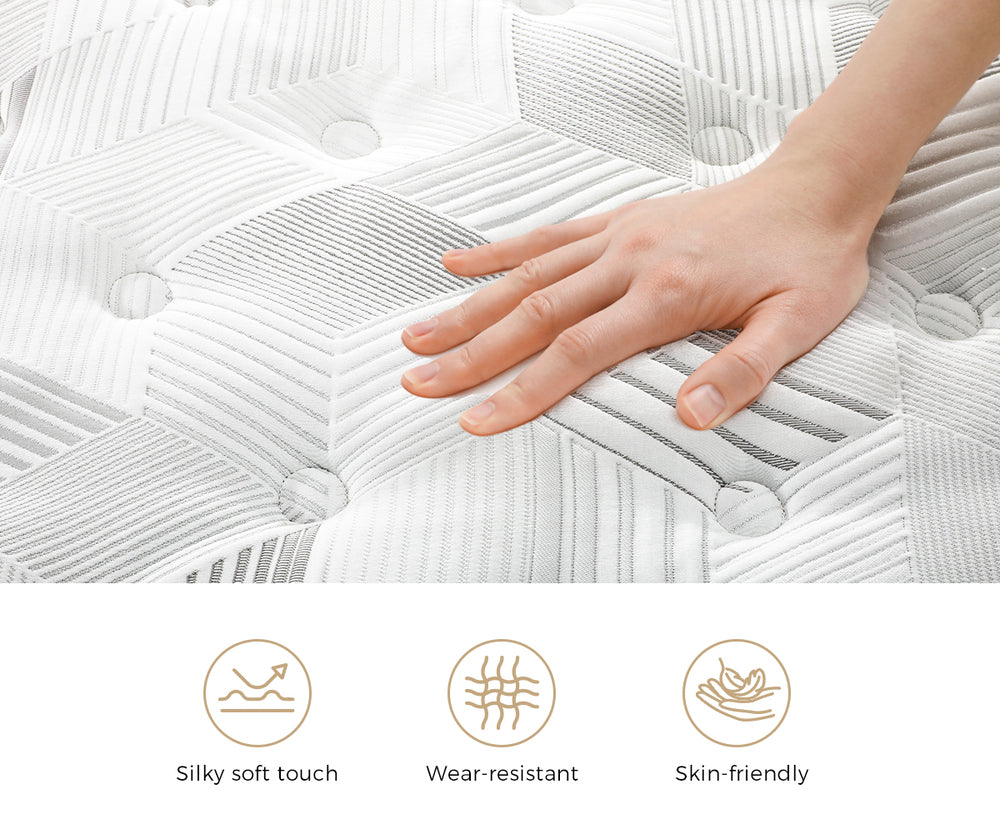 Bedra Double Mattress 22CM Cool Gel Foam Bonnell Spring with Pillows-Mattress-PEROZ Accessories