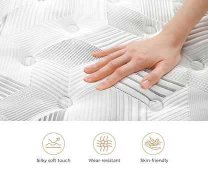 Bedra Double Mattress 22CM Cool Gel Foam Bonnell Spring with Pillows-Mattress-PEROZ Accessories