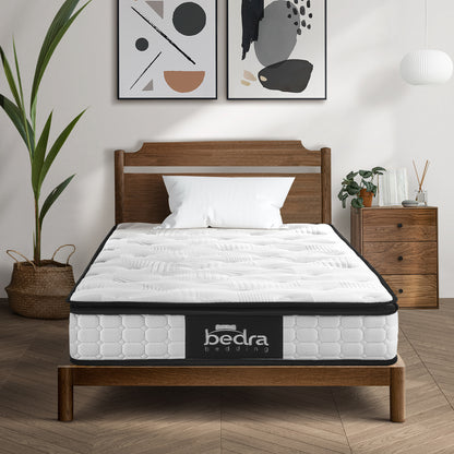 Bedra Single Mattress 22CM Cool Gel Foam Bonnell Spring with Pillow-Mattress-PEROZ Accessories