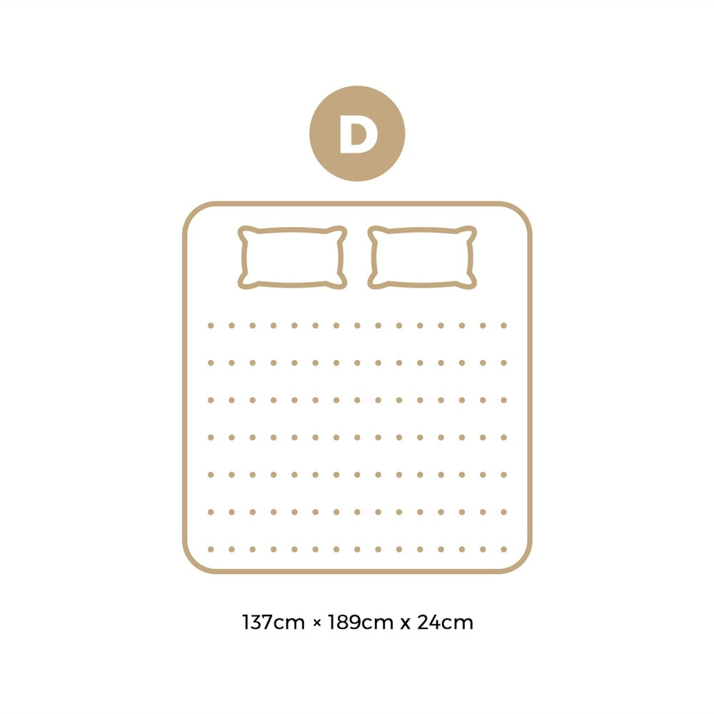 Bedra Double Mattress Tight Top Foam Pocketed Springs 24cm-Mattress-PEROZ Accessories