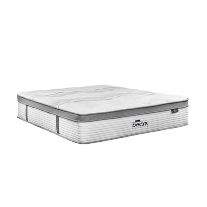 Double Mattress Euro Top Bed Mattress Pocket Spring Medium Firm 34cm 7Zone Bedra-Mattresses-PEROZ Accessories