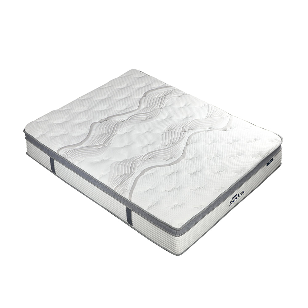 Queen Mattress Euro Top Bed Mattress Pocket Spring Medium Firm 34cm 7 Zone Bedra-Mattresses-PEROZ Accessories