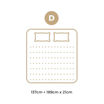 Bedra Double Mattress Breathable Luxury Bed Bonnell Spring Foam Medium 21cm-Mattresses-PEROZ Accessories