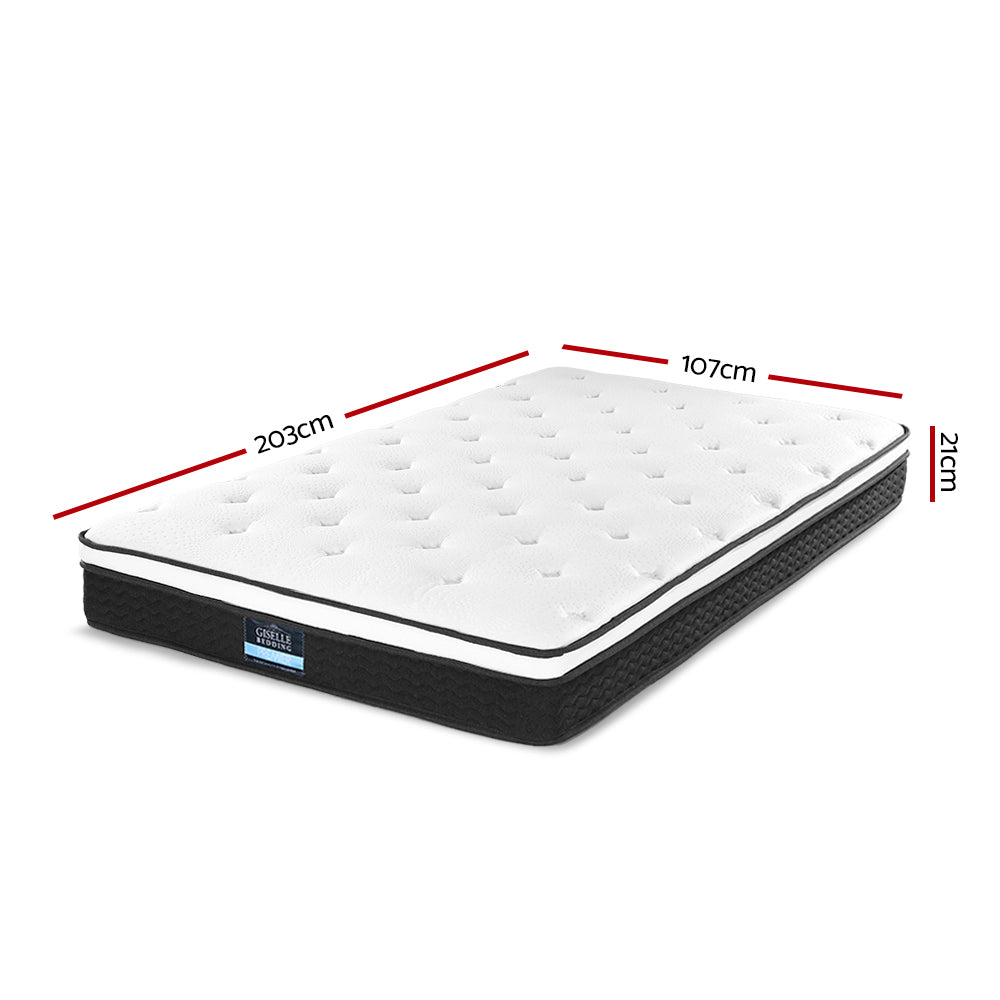 Giselle Bedding 21cm Mattress Euro Top King Single-Mattresses-PEROZ Accessories