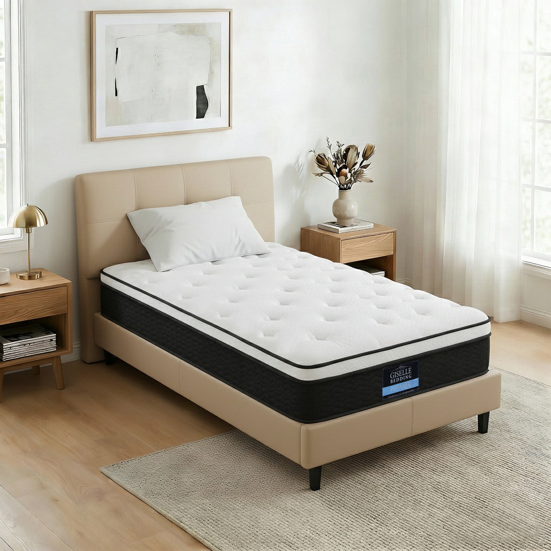 Giselle Bedding 21cm Mattress Euro Top King Single-Mattresses-PEROZ Accessories