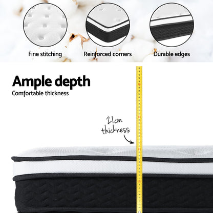 Giselle Bedding 21cm Mattress Euro Top Queen-Mattresses-PEROZ Accessories