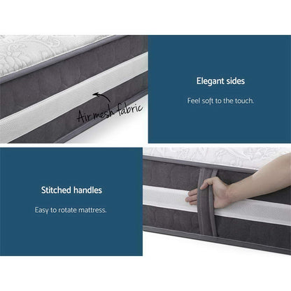 Giselle Bedding 30cm Mattress Pocket Spring King Single-Mattresses-PEROZ Accessories