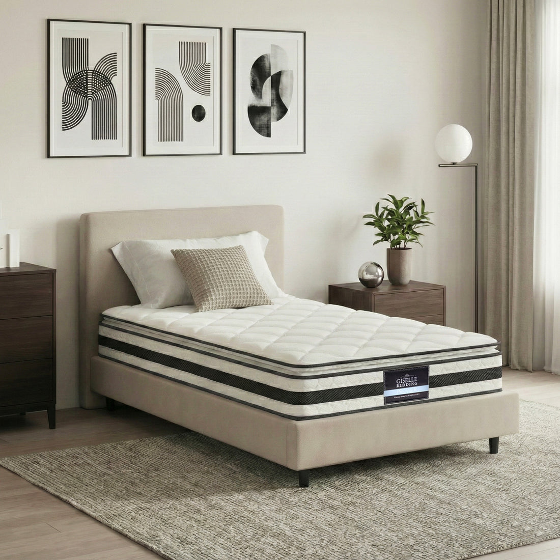 Giselle Bedding 21cm Mattress Pillow Top King Single-Mattresses-PEROZ Accessories