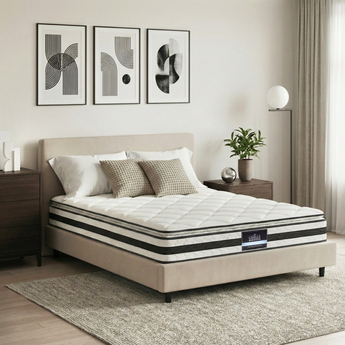 Giselle Bedding 21cm Mattress Pillow Top Queen-Mattresses-PEROZ Accessories
