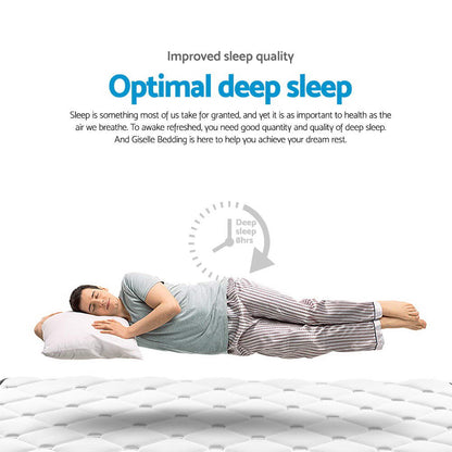 Giselle Bedding 21cm Mattress Pillow Top Single-Mattresses-PEROZ Accessories