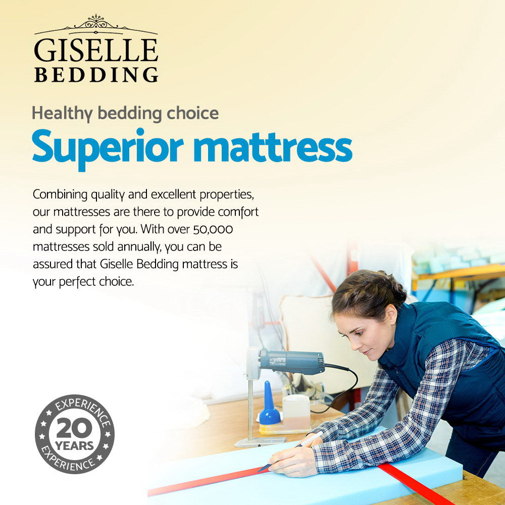 Giselle Bedding 32cm Mattress Euro Top Double-Mattresses-PEROZ Accessories
