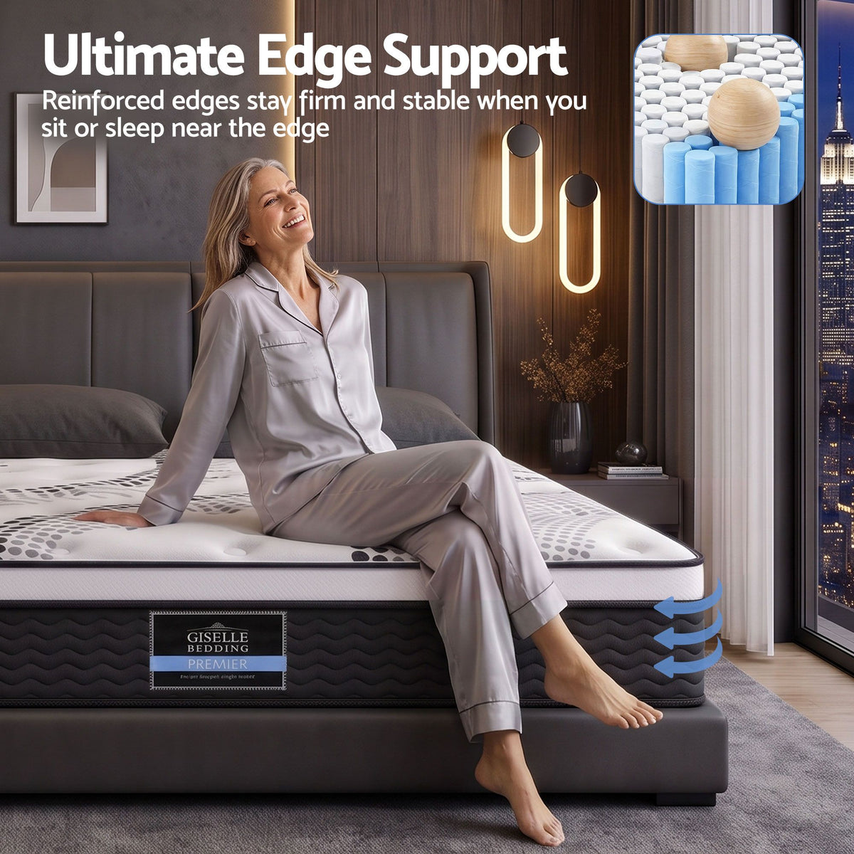 Giselle Bedding 32cm Mattress Euro Top King-Mattresses-PEROZ Accessories