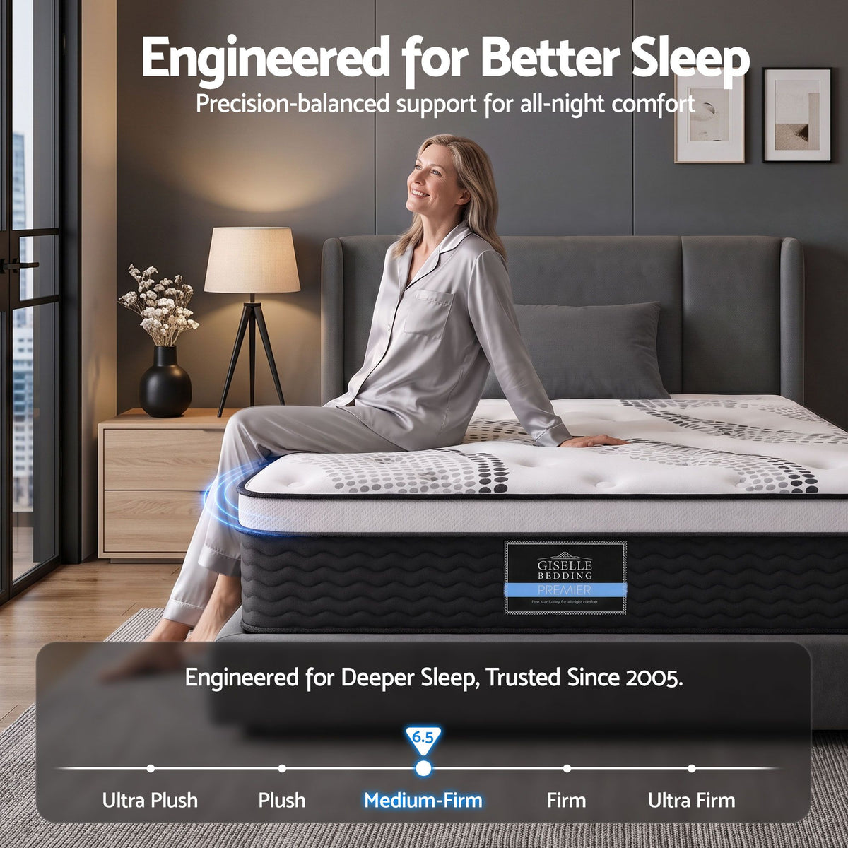 Giselle Bedding 32cm Mattress Euro Top King Single-Mattresses-PEROZ Accessories