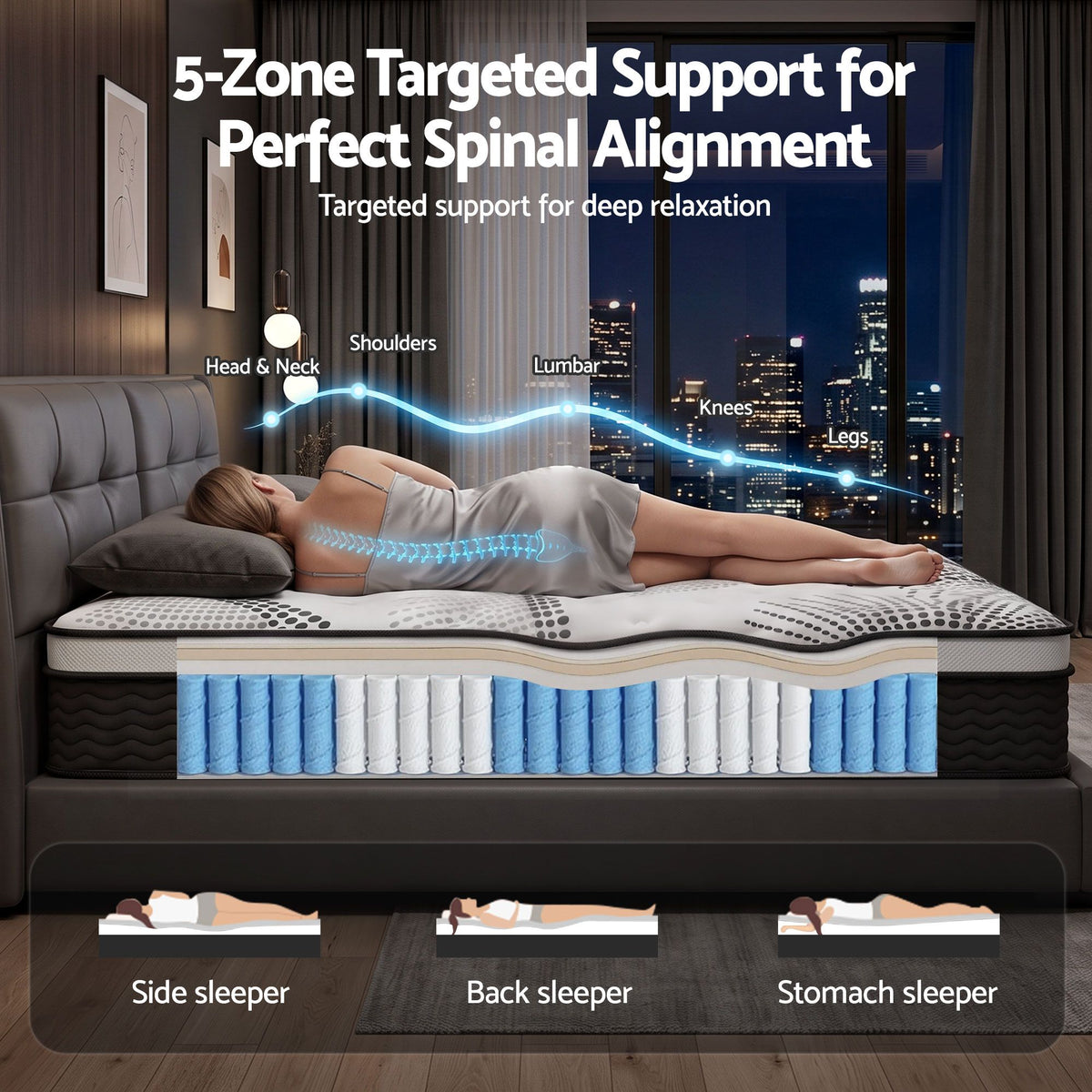 Giselle Bedding 32cm Mattress Euro Top Queen-Mattresses-PEROZ Accessories