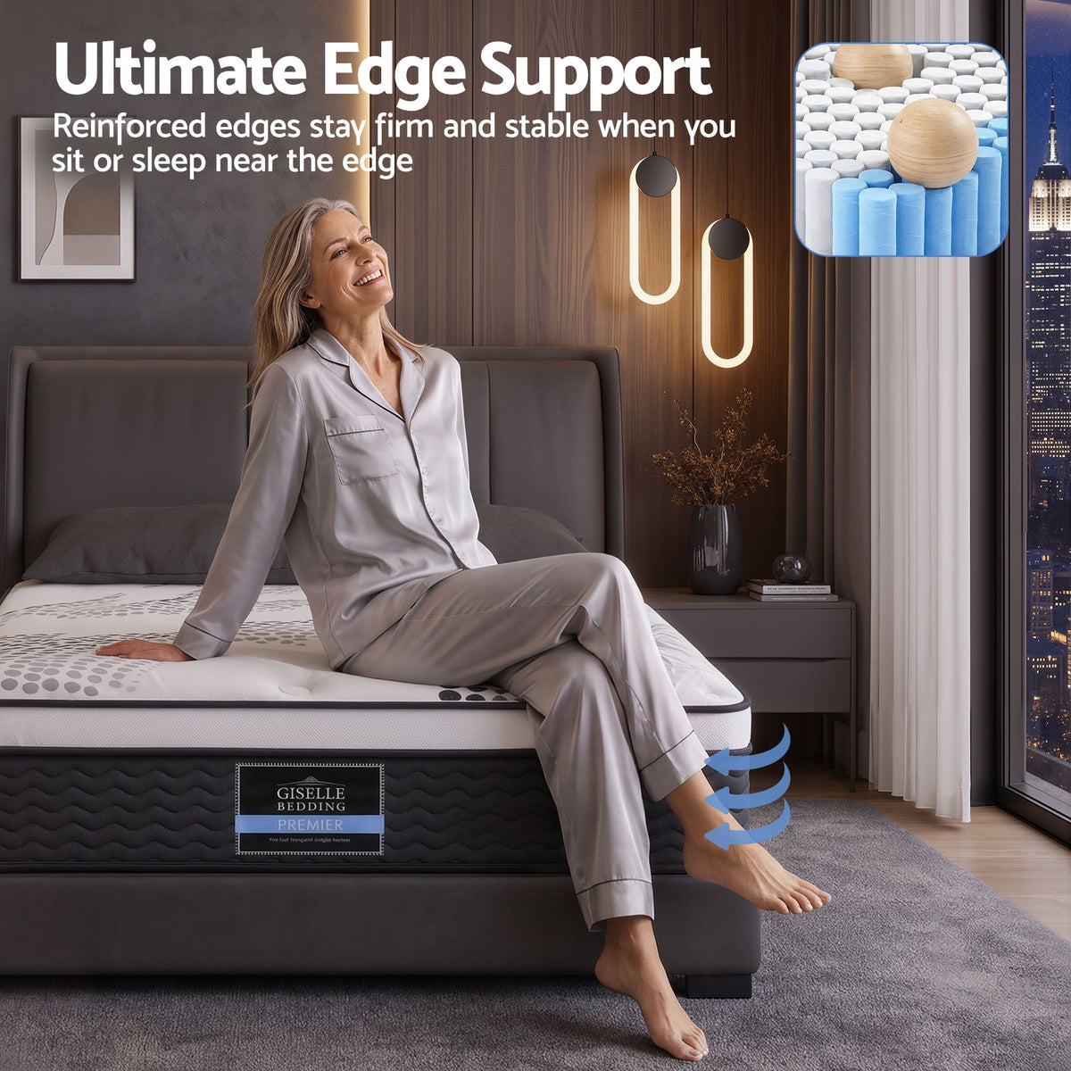 Giselle Bedding 32cm Mattress Euro Top Single-Mattresses-PEROZ Accessories
