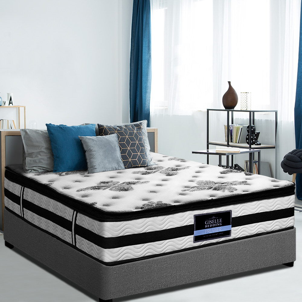 Giselle Bedding 34cm Mattress Euro Top Pocket Spring Double-Mattresses-PEROZ Accessories